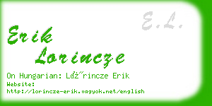 erik lorincze business card